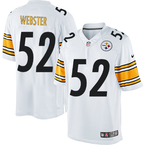 Men's Limited Mike Webster Nike Jersey White Road - #52 NFL Pittsburgh Steelers